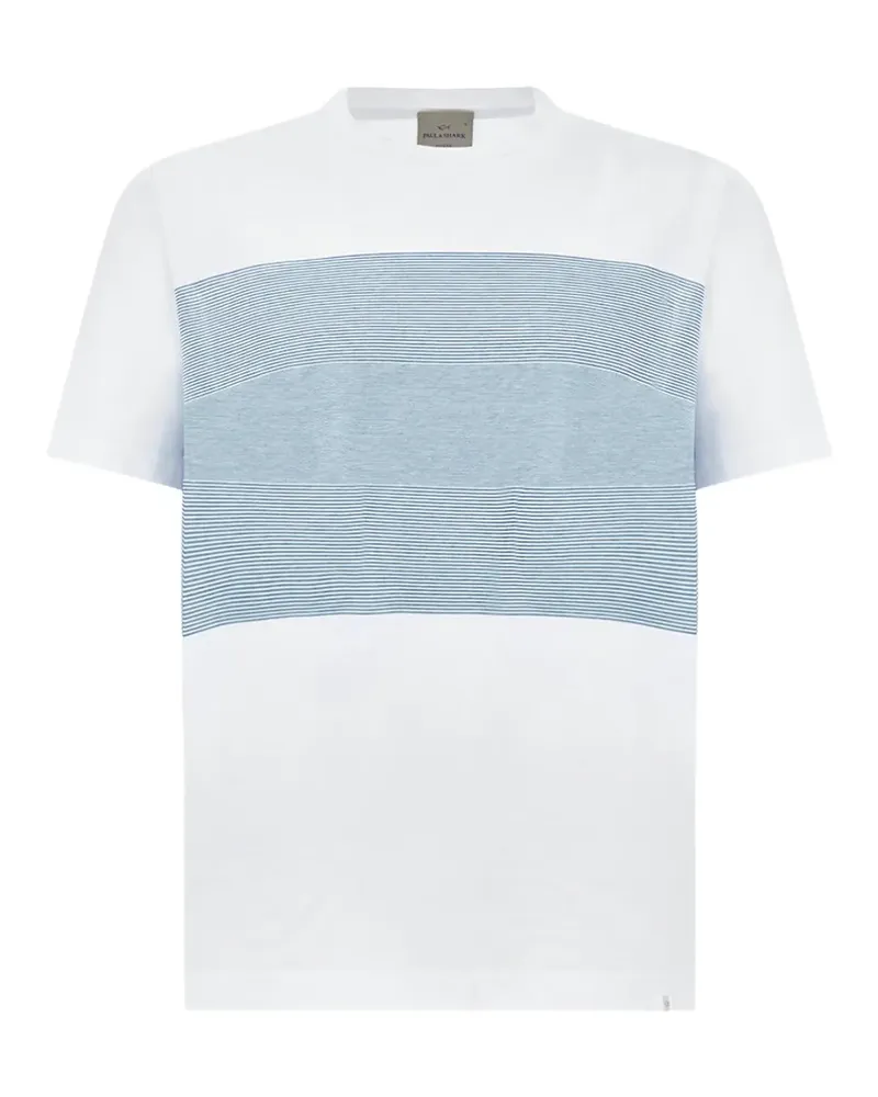 Paul & Shark Zweifarbiges T-Shirt aus Baumwolle mit Streifen - Weiß Weiß