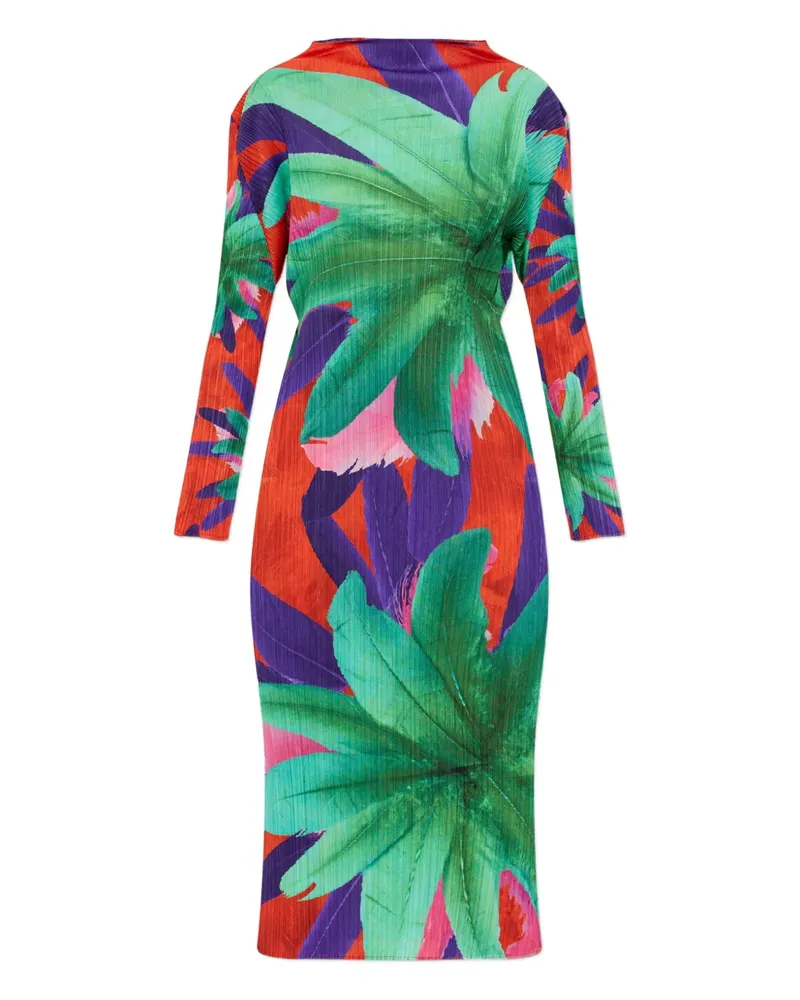 Issey Miyake Carnival floral-print pleated midi dress - Rot Rot