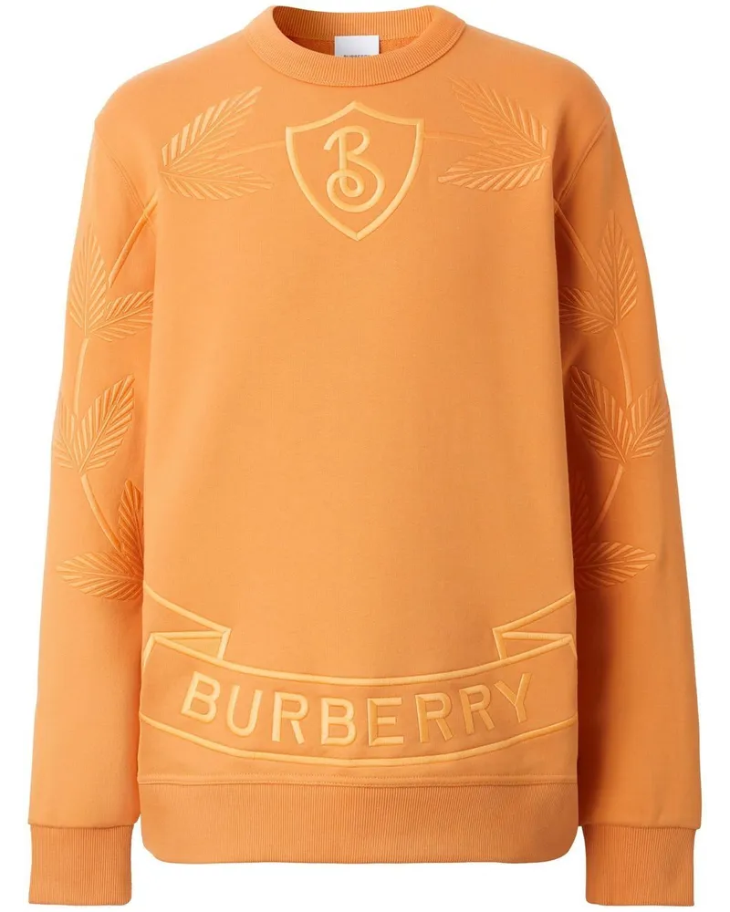 Burberry Sweatshirt mit Logo-Stickerei Orange