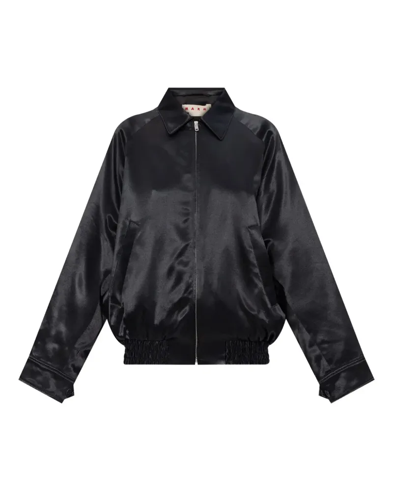 Marni Bomberjacke aus Satin - Schwarz Schwarz