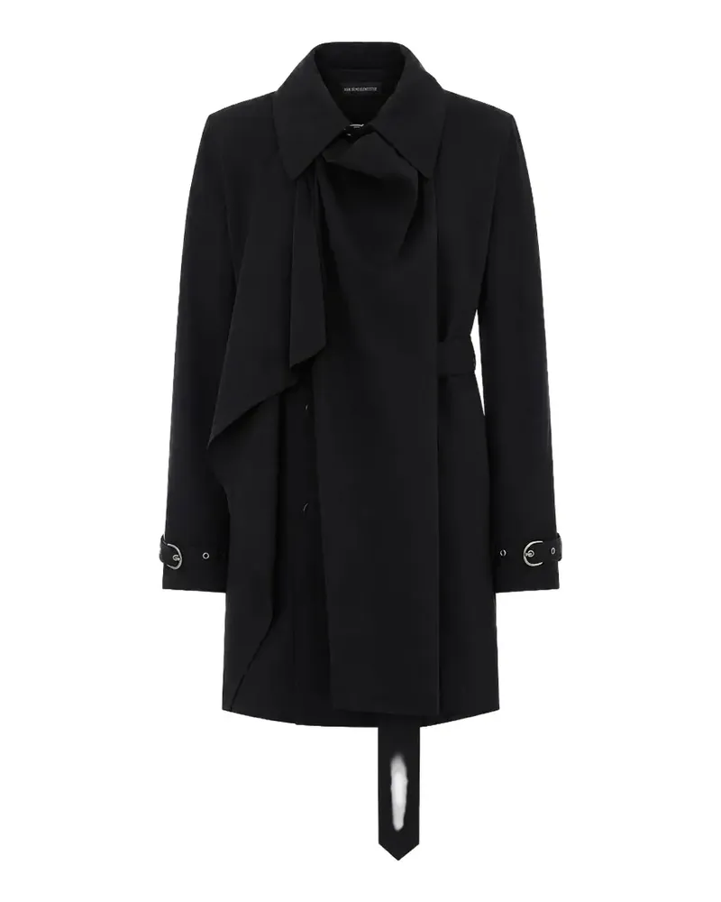 Ann Demeulemeester Reppa draped cotton trench coat - Schwarz Schwarz