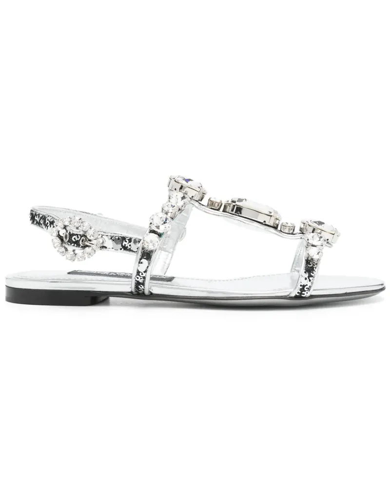 Dolce & Gabbana Sandalen mit Kristallen - Silber Silber