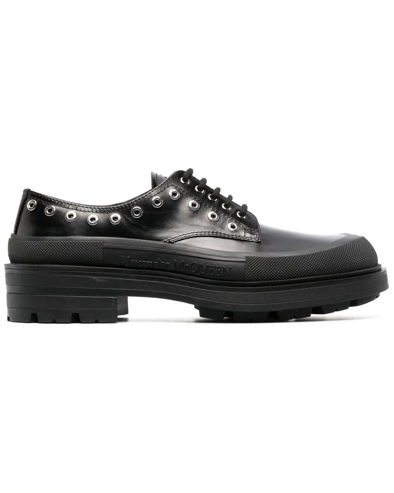 Alexander McQueen Derby-Schuhe mit dicker Sohle - Schwarz Schwarz