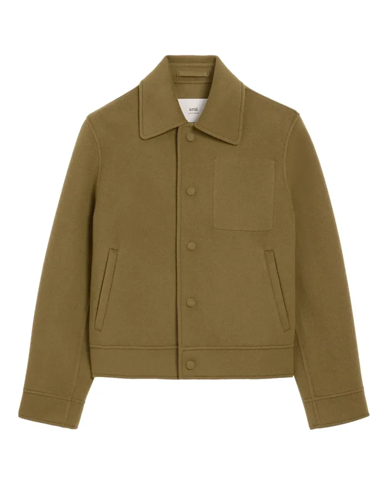AMI Paris Kastige Wolljacke - Braun Braun