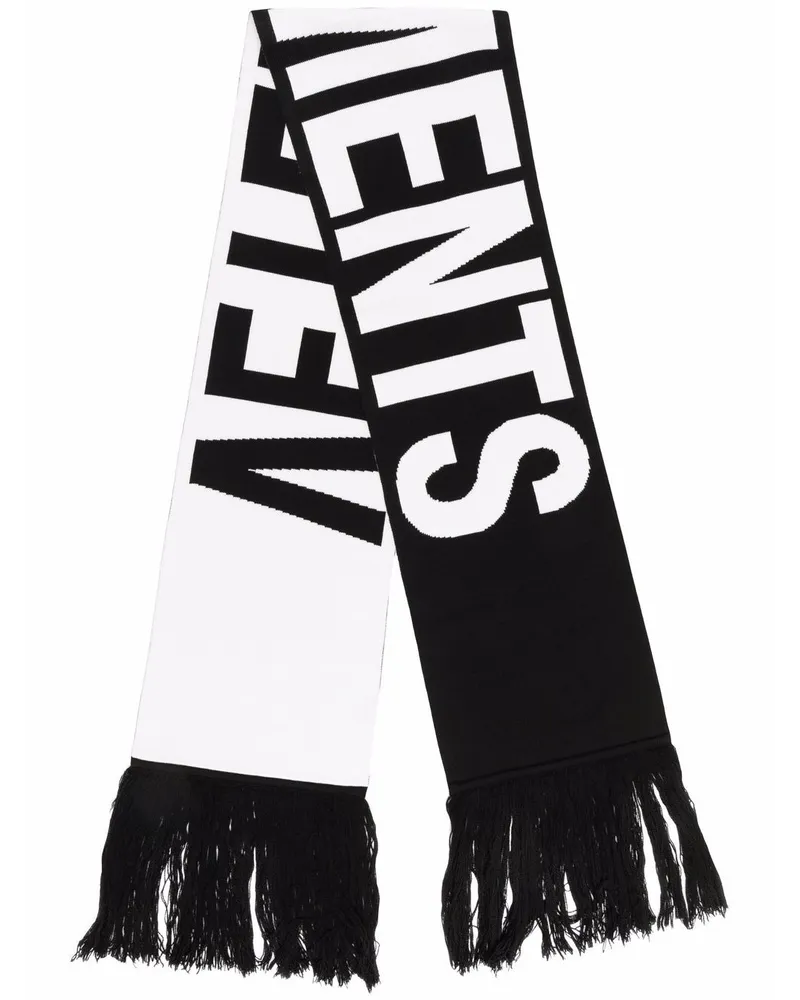 VETEMENTS Schal mit Logo-Print Schwarz