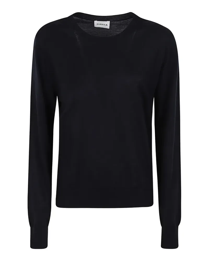 P.A.R.O.S.H. P.A.R.O H. Fein gestrickter Pullover - Blau Blau