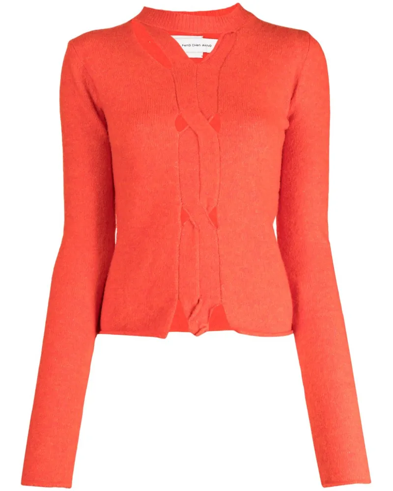 Feng Chen Wang Fein gestrickter Pullover mit Cut-Out - Rot Rot