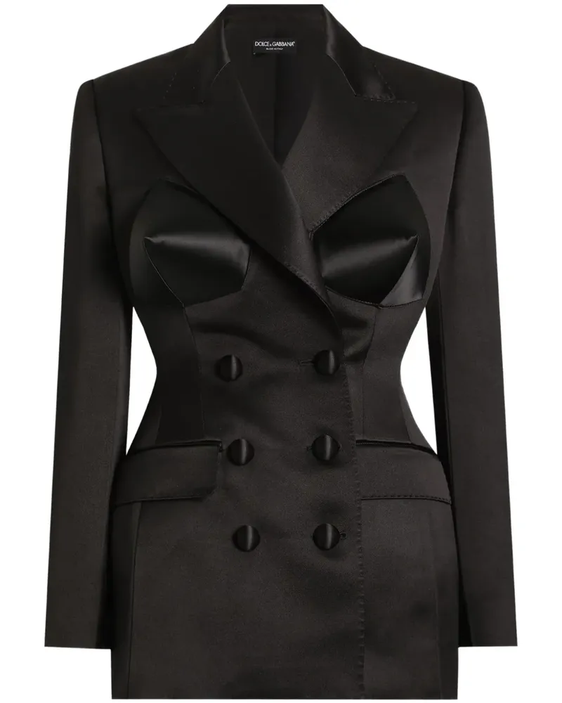 Dolce & Gabbana Doppelreihiges Duchesse-Blazer - Schwarz Schwarz