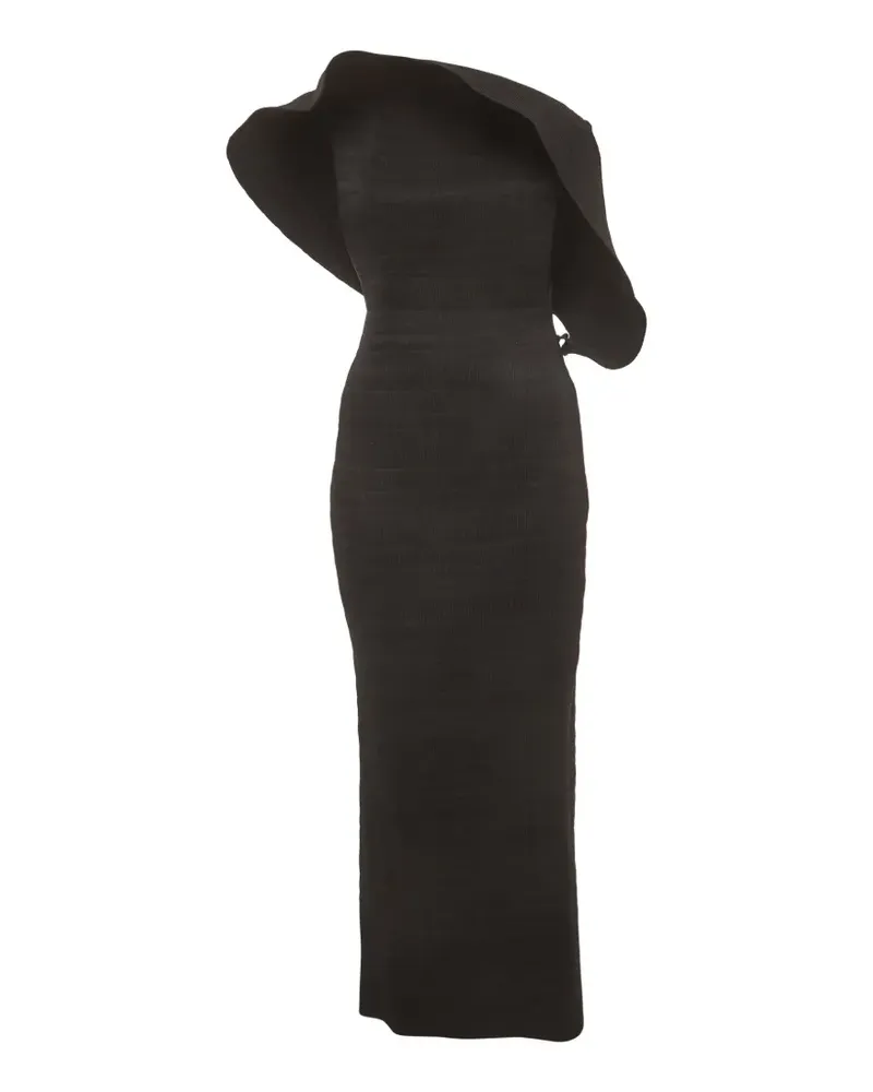 Magda Butrym plissé draped maxi dress - Schwarz Schwarz