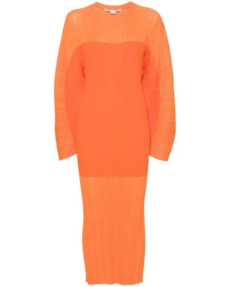 Stella McCartney Fein geripptes Midikleid Orange