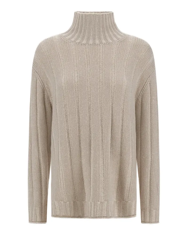 Herno Gerippter Pullover mit Stehkragen - Nude Nude
