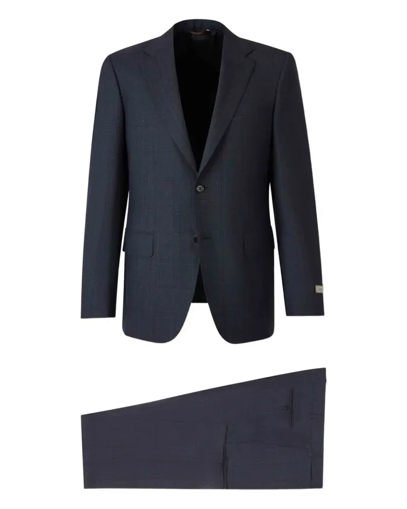 Canali Karierter Anzug - Blau Blau