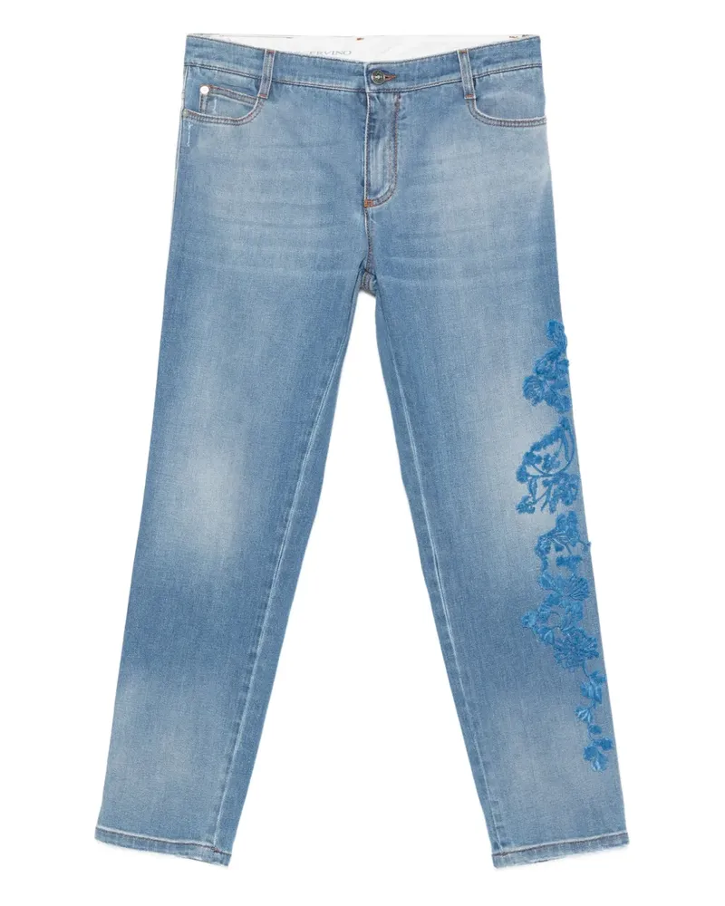 Ermanno Scervino Jeans mit Blumenstickerei - Blau Blau