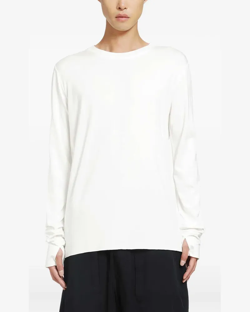 THOM KROM Langarmshirt mit Daumenlöchern - Weiß Weiß
