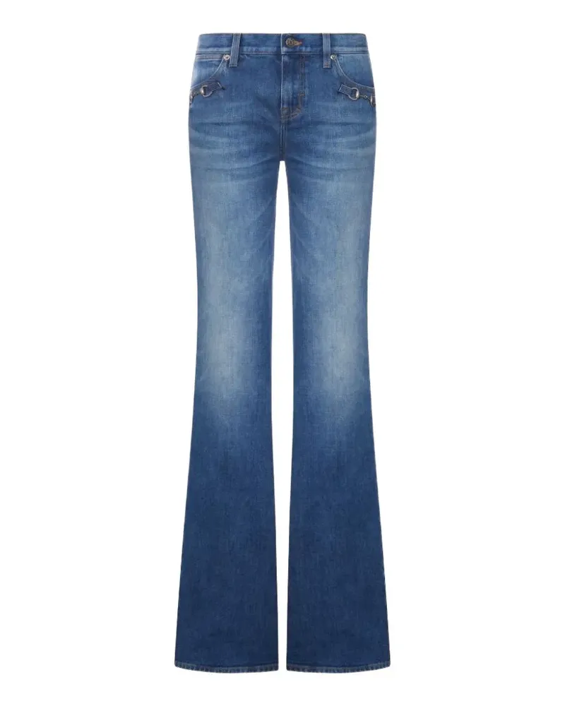 Gucci Ausgeblichene Horsebit Jeans - Blau Blau