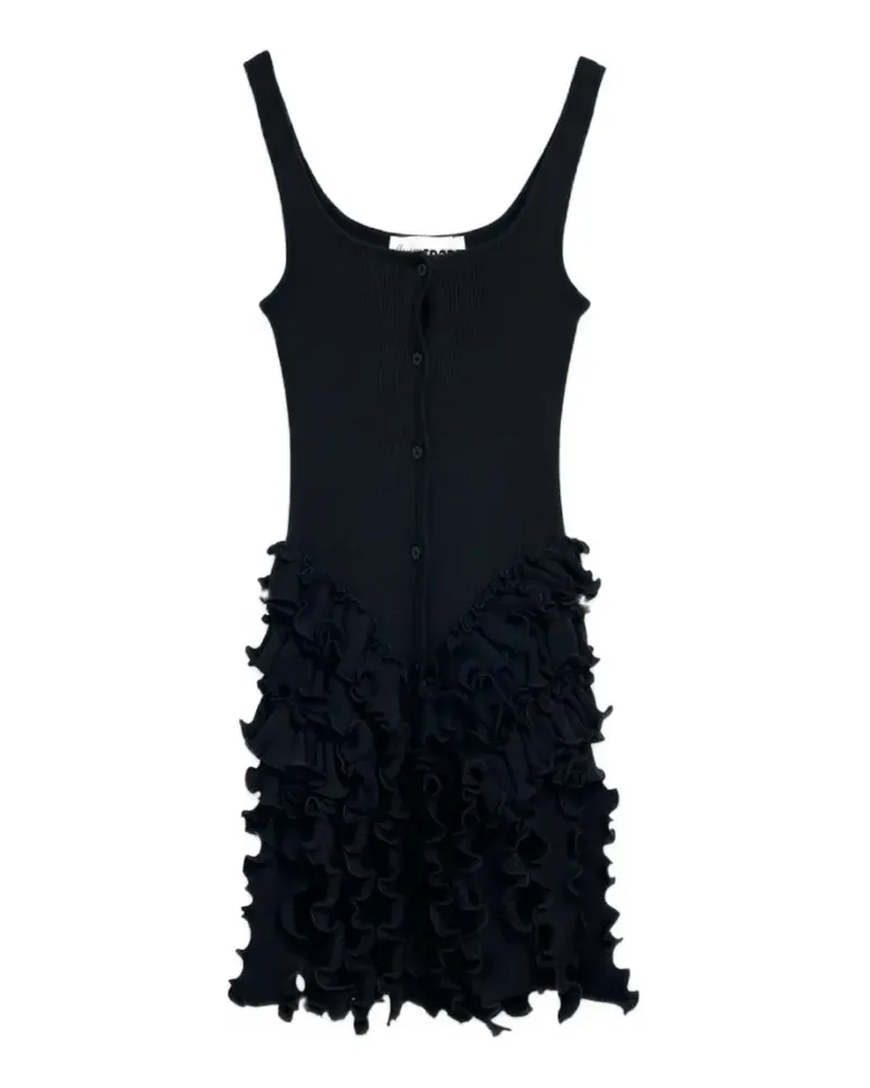 OpéraSPORT Mona ruffled ribbed top - Schwarz Schwarz