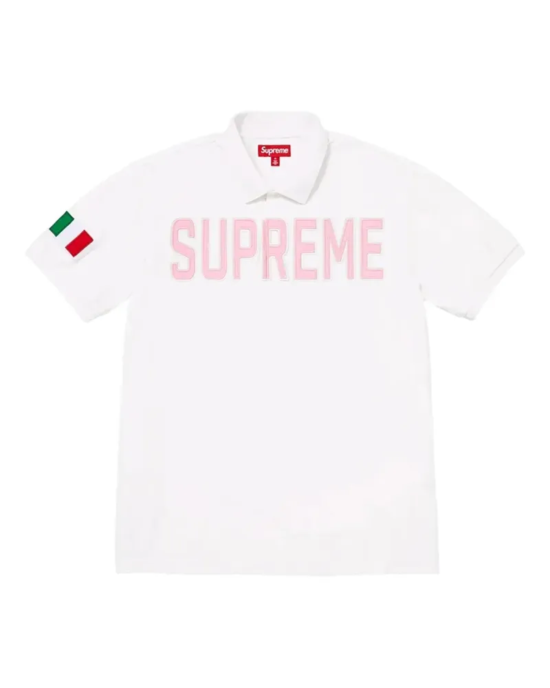 Supreme Being twill appliqué polo shirt - Weiß Weiß