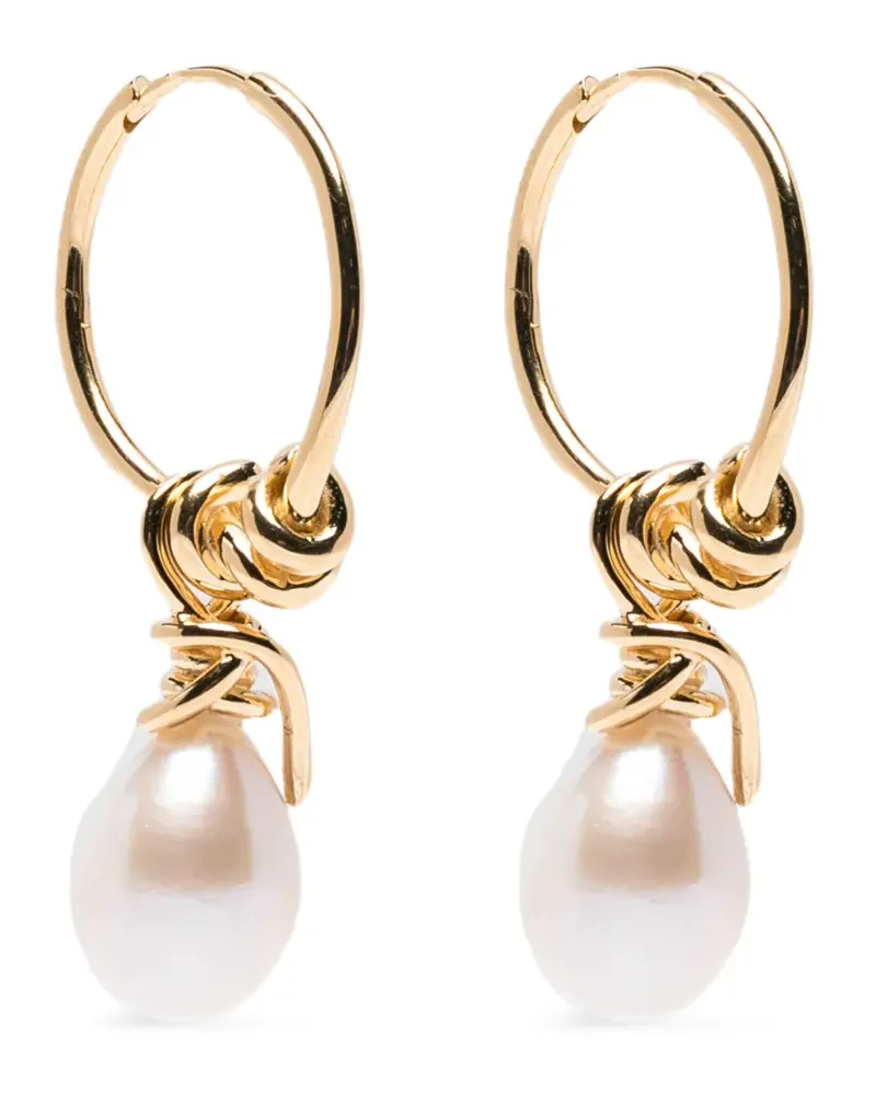 Completedworks pearl-pendant hoop earrings - Gold Gold