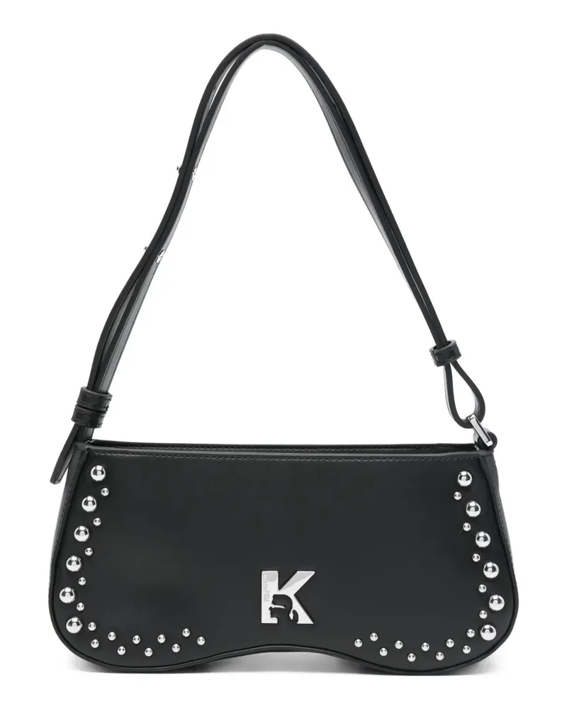 Karl Lagerfeld studded logo shoulder bag - Schwarz Schwarz