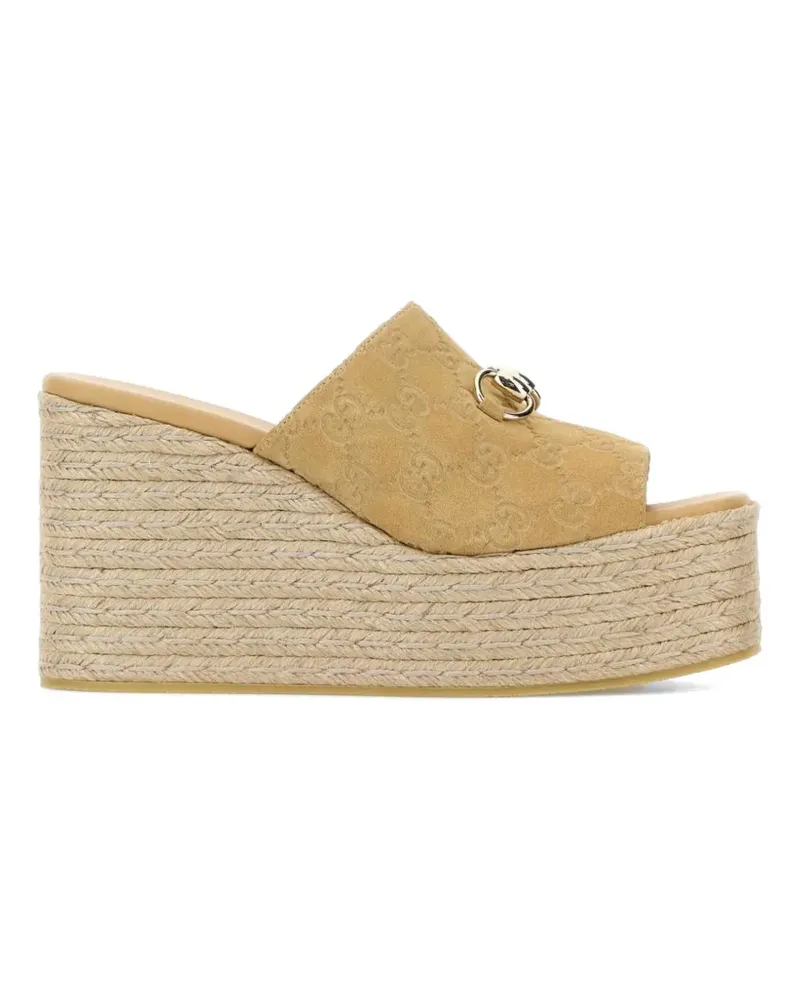 Gucci Wedge-Sandalen mit Plateau - Nude Nude