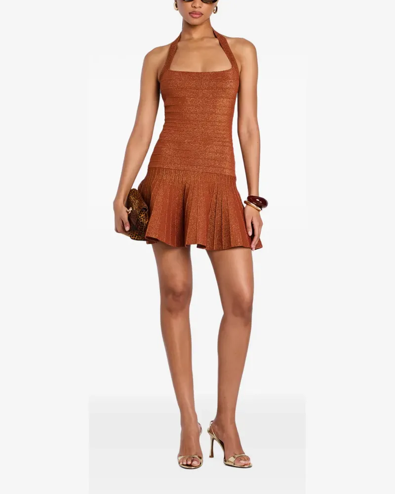 Retrofête Serenna Minikleid mit Faltenrock - Braun Braun