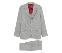 Melierter Anzug - Grau