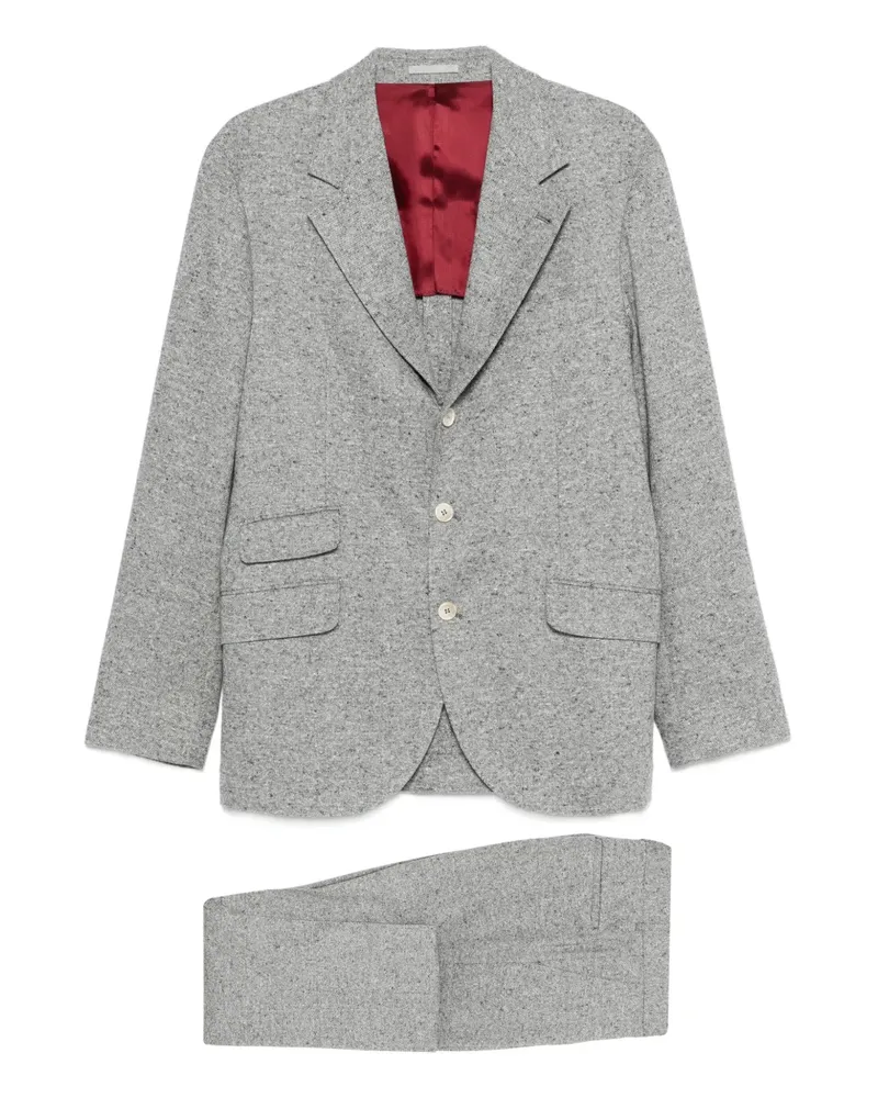 Brunello Cucinelli mélange-effect suit - Grau Grau
