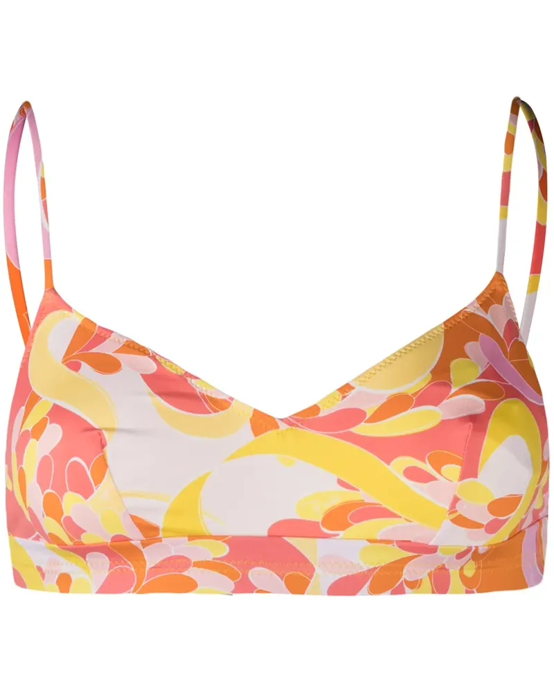 Emilio Pucci Bikinioberteil mit abstraktem Print - Orange Orange