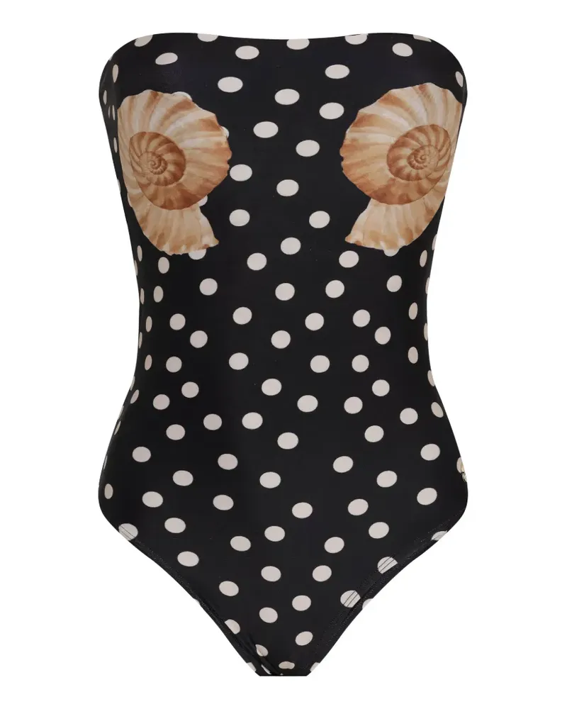 BRIGITTE Manu Badeanzug mit Polka Dots - Schwarz Schwarz