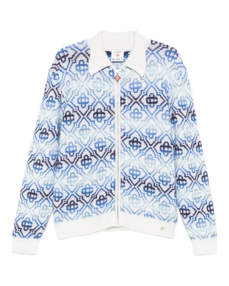 Casablanca Paris zip-up cardigan - Weiß Weiß