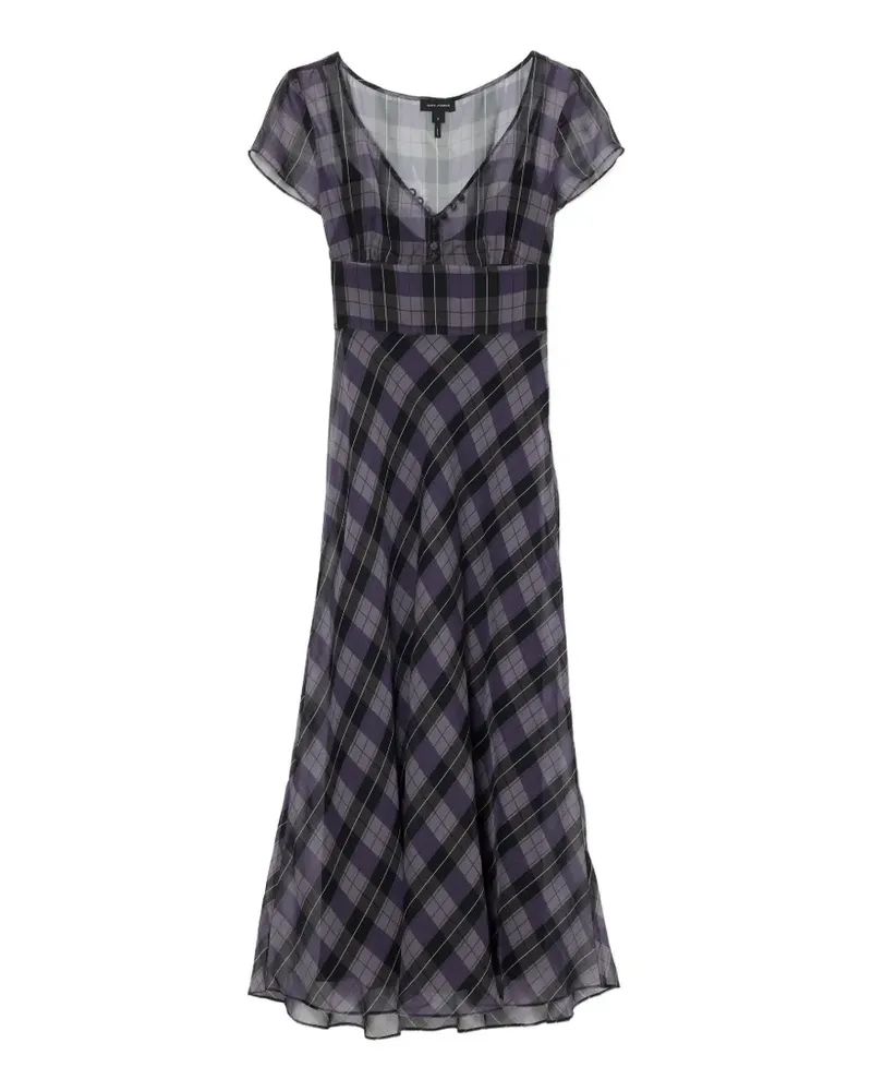 Marc Jacobs plaid chiffon midi dress - Violett Violett