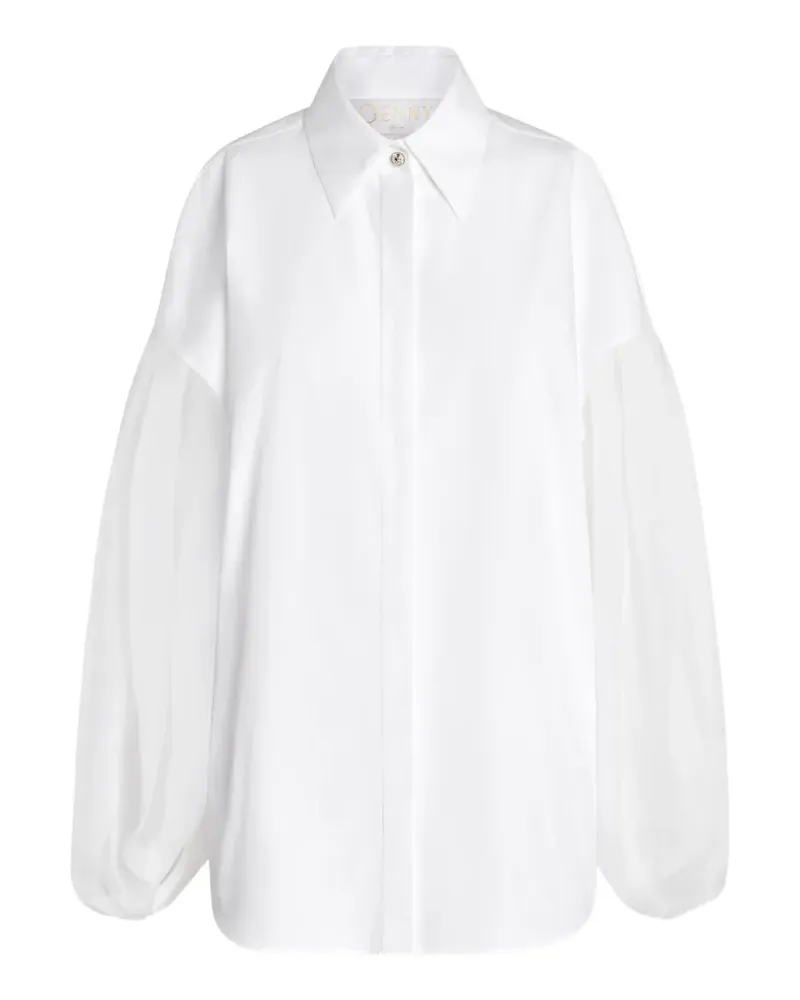 Genny sheer-sleeves shirt - Weiß Weiß
