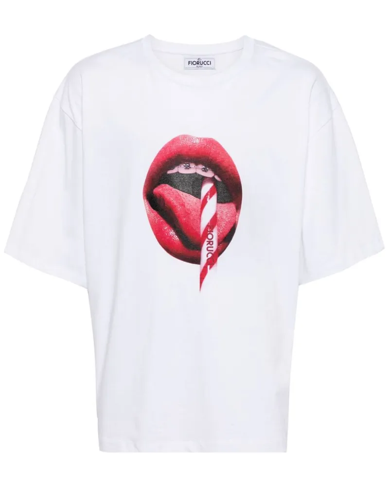 Fiorucci T-Shirt mit Mouth Graphic-Print Weiß