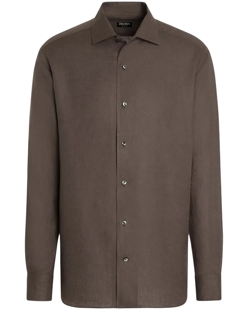 Ermenegildo Zegna Oasi Lino Hemd - N07 BROWN N07