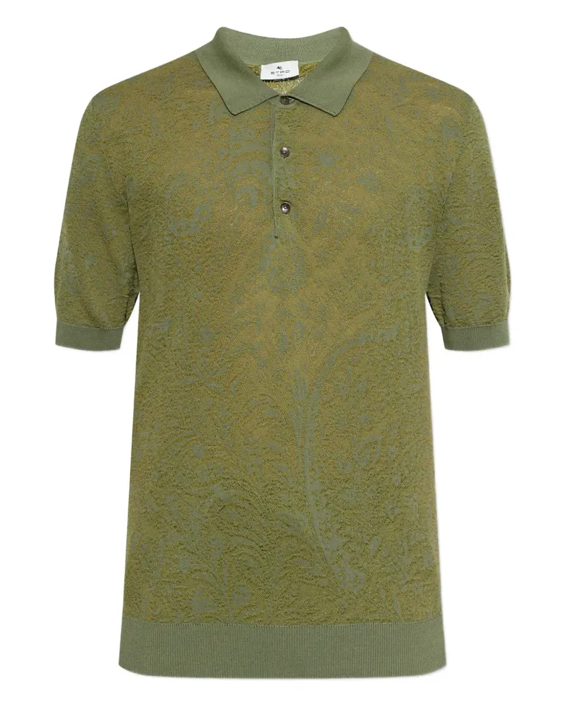 Etro patterned polo shirt - Grün Grün
