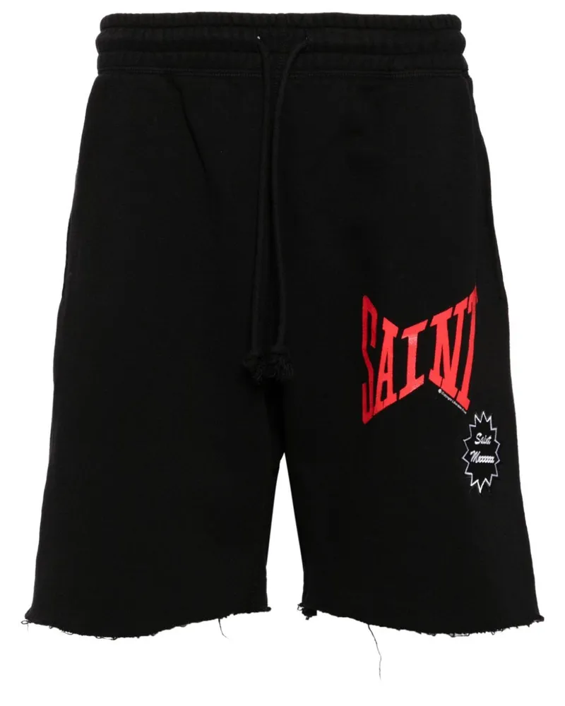 SAINT MXXXXXX Shorts mit Logo-Print Schwarz