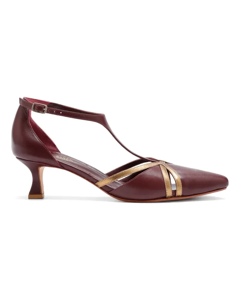 Sarah Chofakian Salomé Villa Cetinale Pumps mit T-Riemen - Rot Rot