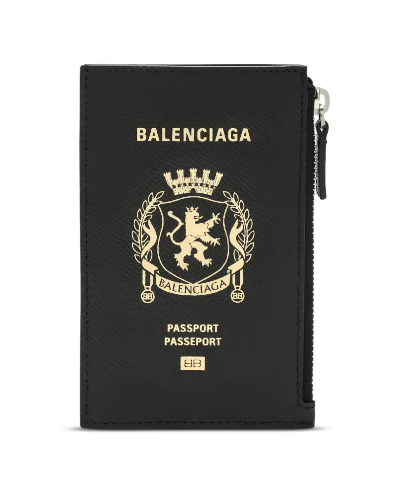 Balenciaga zip graphic document holder - Schwarz Schwarz