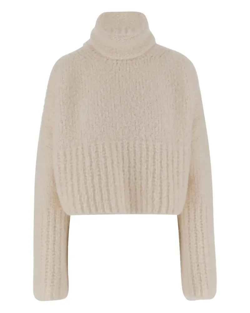 Sa Su Phi Gerippter Rollkragenpullover - Weiß Weiß