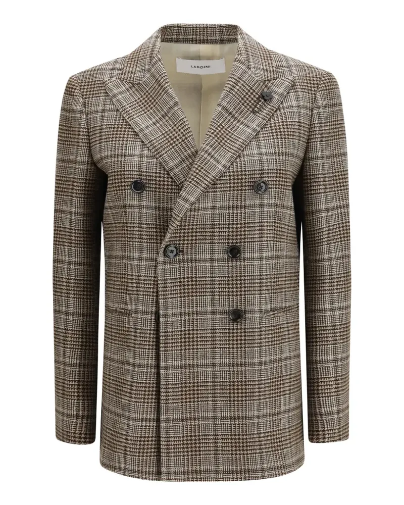 LARDINI Doppelreihiger Blazer mit Prince-of-Wales-Karo - Braun Braun