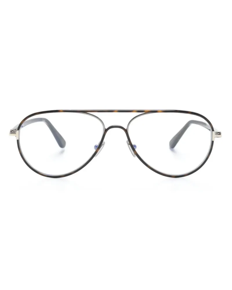 Tom Ford FT5897B Pilotenbrille in Schildpattoptik - Braun Braun
