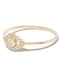 Sydney Evan 14kt Gelbgoldring mit Evil Eye und Diamant Gold