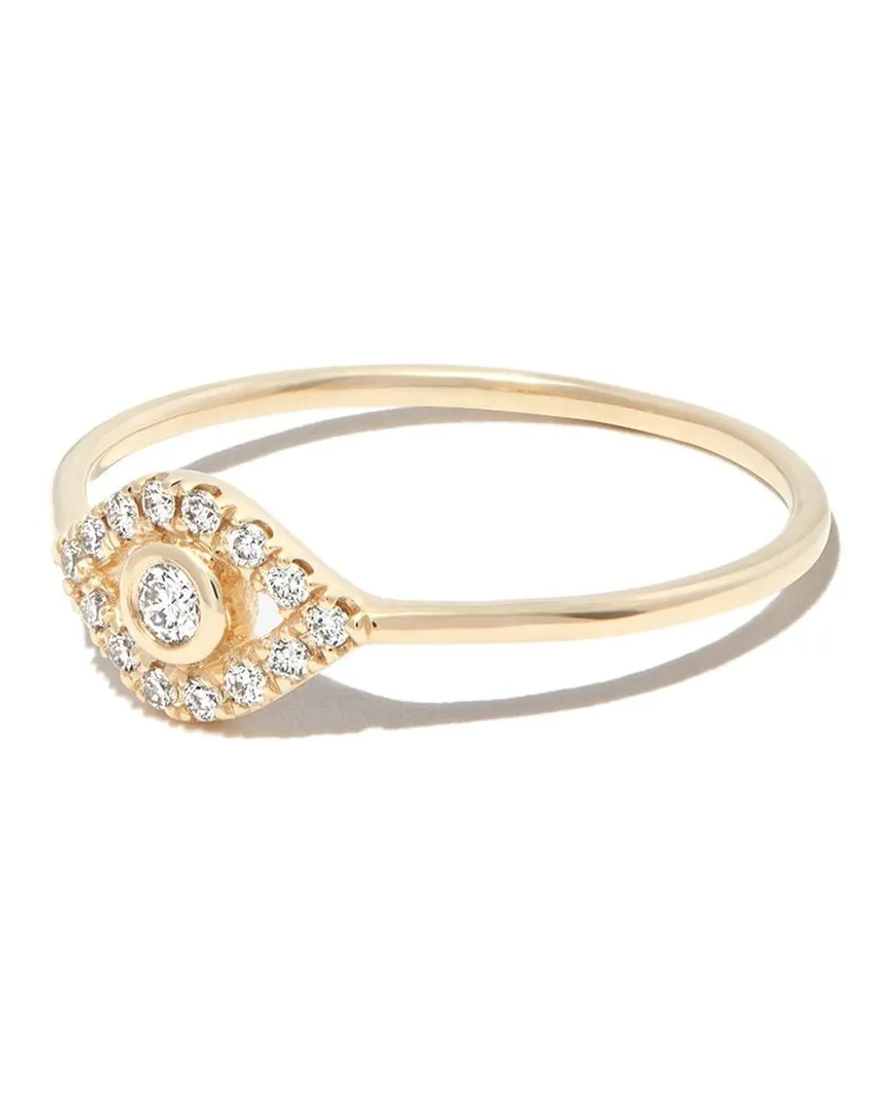 Sydney Evan 14kt Gelbgoldring mit Evil Eye und Diamant Gold