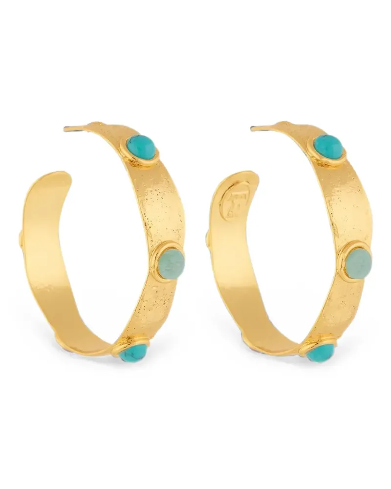 Sylvia Toledano Bianca turquoise-embellished hoop earrings - Gold Gold