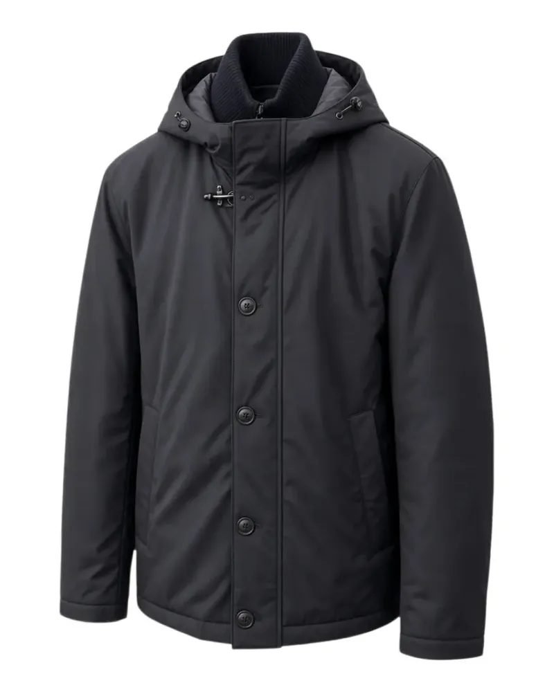 Fay Giubbino gabardine-hooded padded jacket - Blau Blau