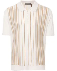 Corneliani Gestreiftes Poloshirt Nude