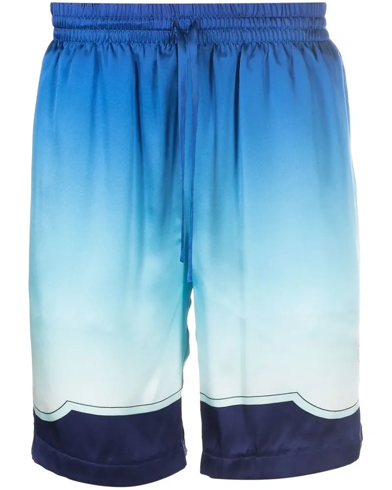 Casablanca Paris Shorts aus Seide mit Farbverlauf - Blau Blau