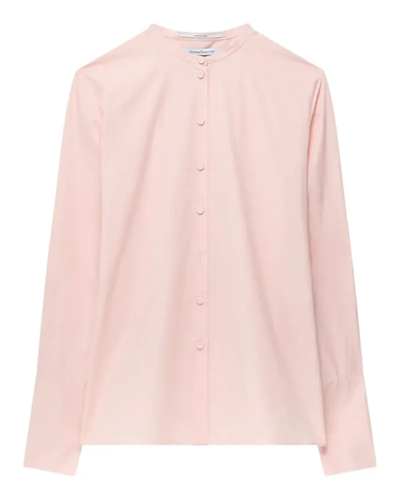 Another Tomorrow band-collar French-cuff blouse - Rosa Rosa
