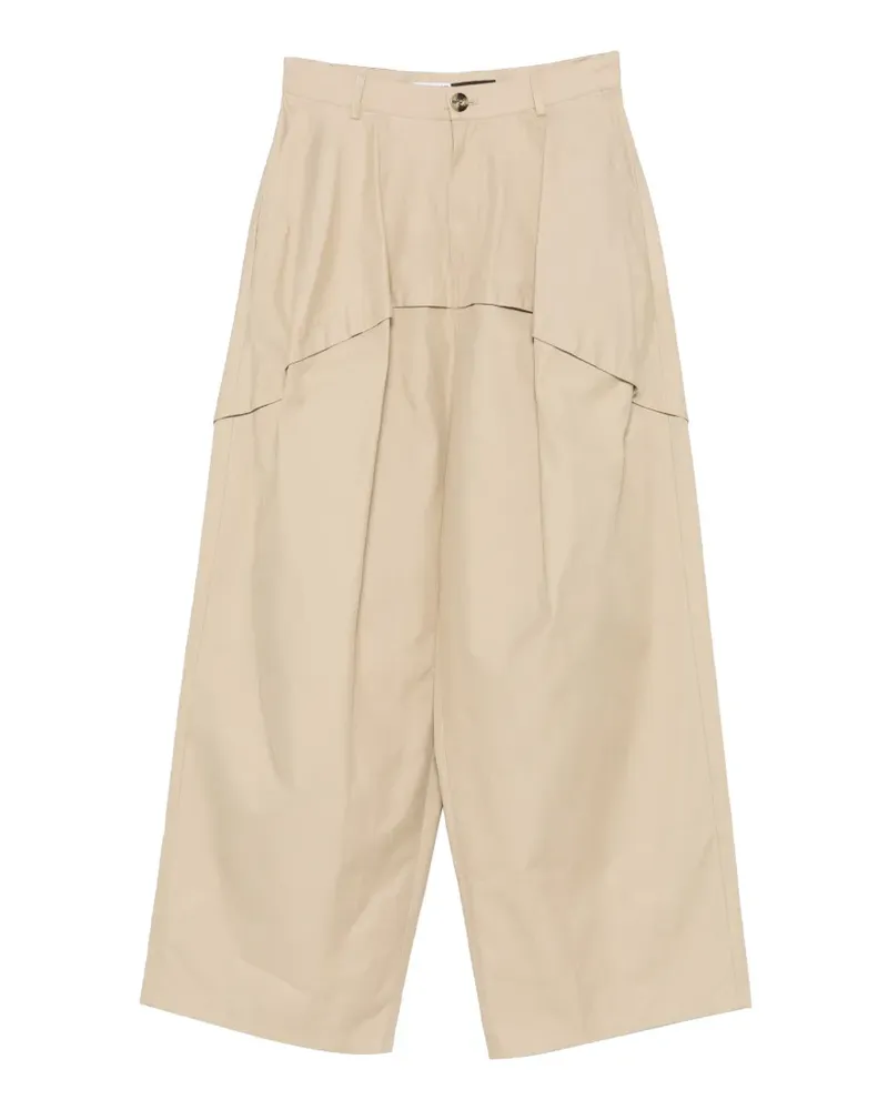 Loewe Weite Hose im Layering-Look - Nude Nude