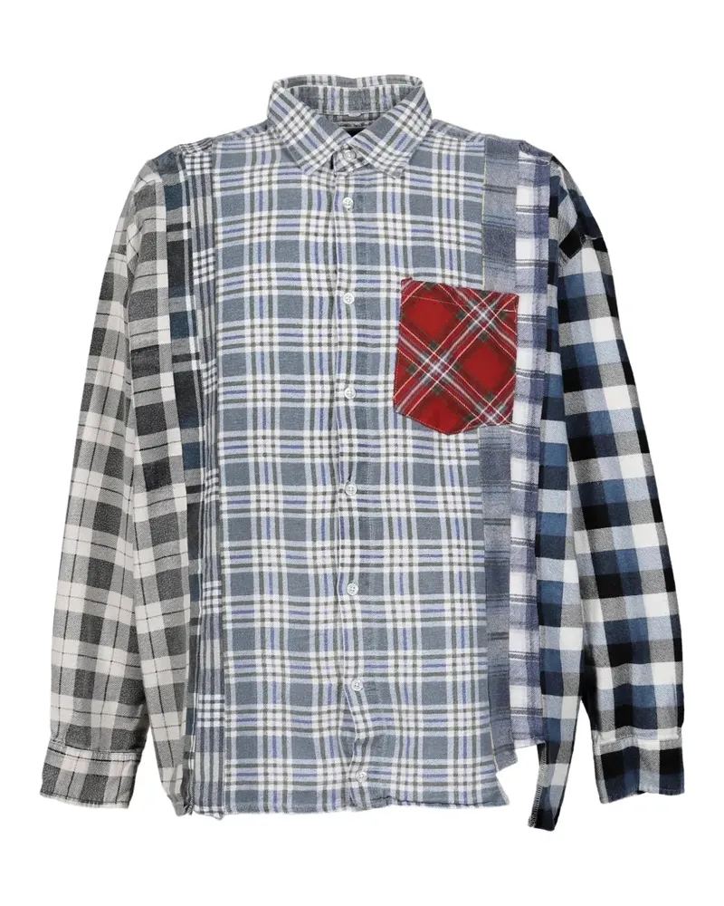 NEEDLES patchwork fannel shirt - Blau Blau